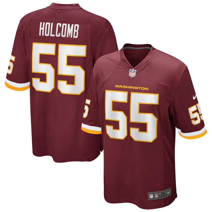 Men Washington Redskins #55 Cole Holcomb Nike Burgundy Game Player NFL Jersey